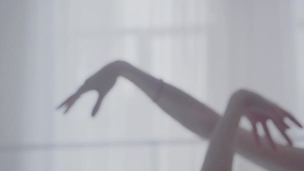 Dans eden balerin eller tarafından düzgün hareket — Stok video