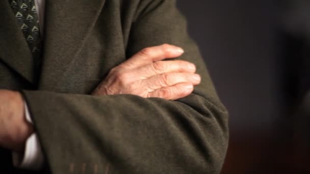 Close up of elderly male hands — Stock Video