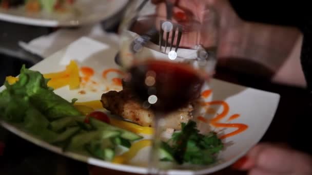 Silvester Familienessen Café — Stockvideo