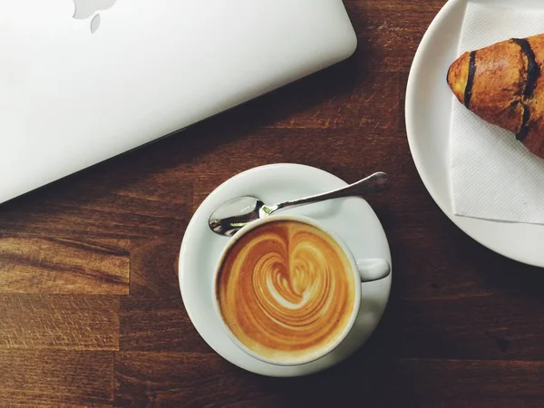 close up of Bread With Coffee