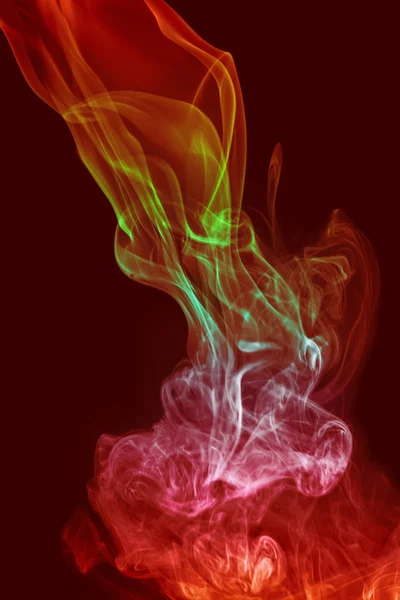 Fire color smoke on black background