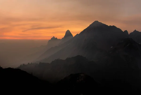 Mountain Range at Sunset