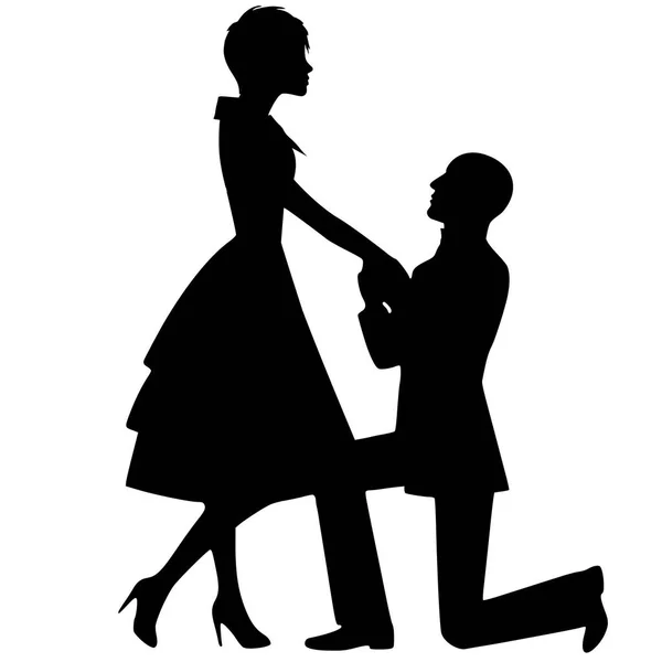 Lovers Silhouette vector on white background