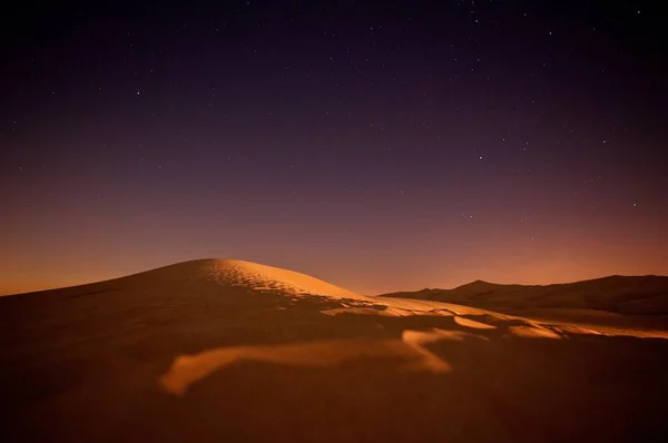 Sand Desert at night with starry sky