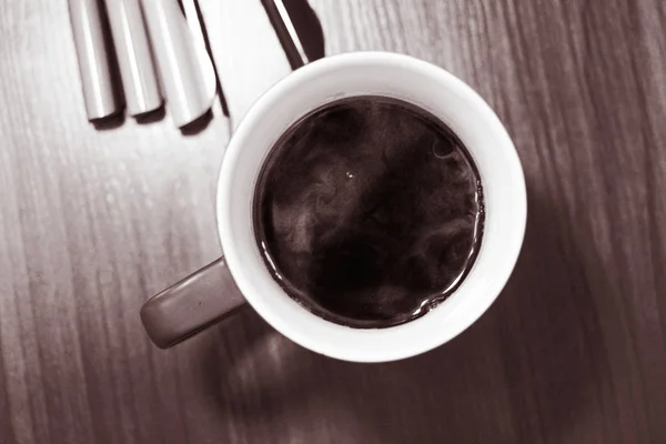 close up of Black Coffee on the table
