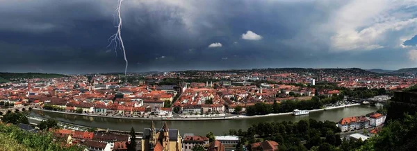 Wurzburg City in rainy weather