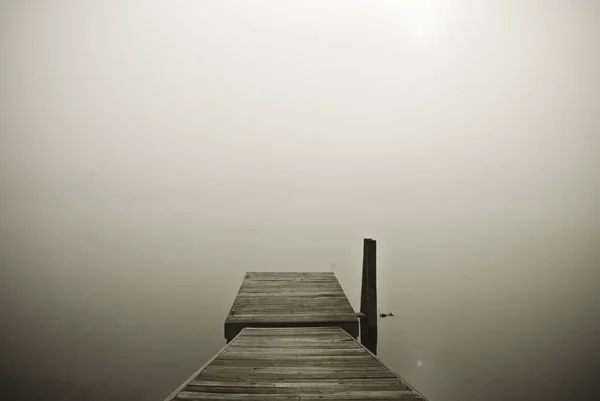 Wooden dock on the lake  at the day time