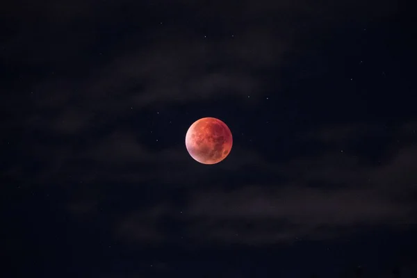 Red Moon in night sky