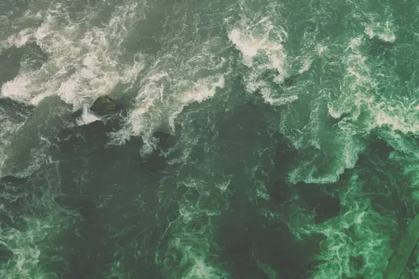 Aerial view of strong sea waves