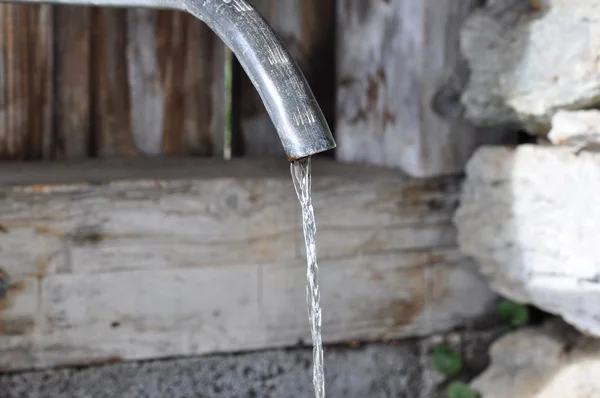 close up of Running Water tap