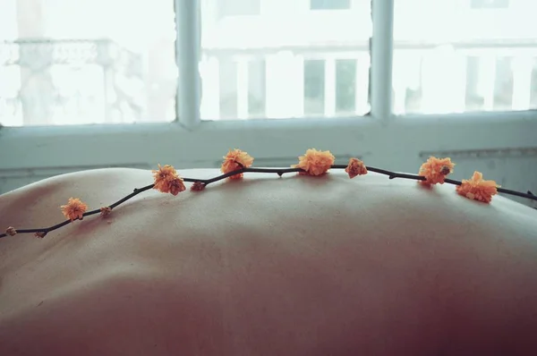 Flowers on skin