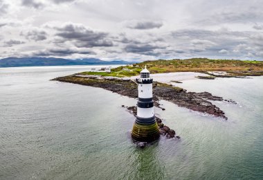 Aerial view of Penmon point lighthouse , Wales - United Kingdom clipart