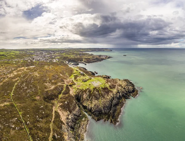 Aerial view of Amlwch Harbour on Anglesey, North Wales, UK — Stock Photo, Image