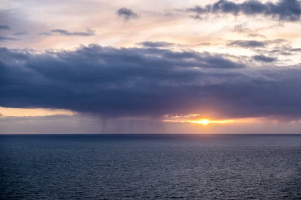 Dramatic clouds above the Atlantic between Wales and Ireland — Stock Photo, Image