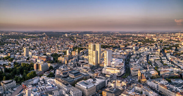 Aerial of Frankfurt Main in Germany - Europe.