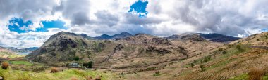 Snowdonia Milli Parkı Gwynedd Kuzey Galler Dağları'nın görünümü