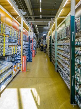 Gelsenkirchen, Almanya - 07 Eylül 2018: bir Alman DIY warehosue görünüm içinde