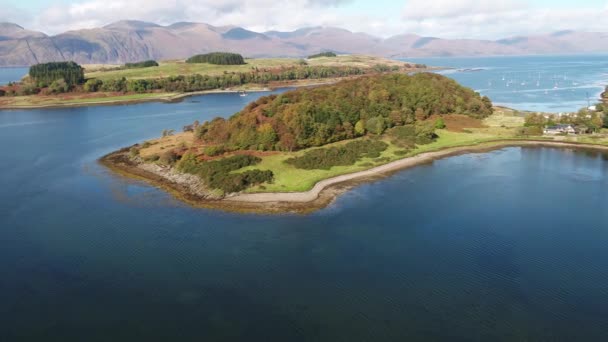 Aerial view of the beautiful aeria between Portnacroish and Appin - Scotland — Stock Video