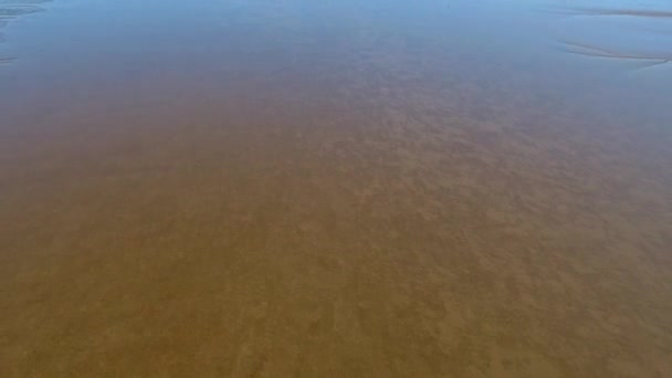 Voando sobre a tidelândia e lago na área de Conwy em valas do norte — Vídeo de Stock