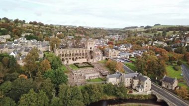 Hava görüntüleme izin verirseniz Jedburgh Jedburgh Abbey İskoçya'da kalıntıları ile
