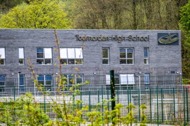 Swindon, İngiltere - 04 Mayıs 2018: Todmorden lise, görünüm hangi anlam öldürmek veya Almanca olarak kesim ölümdür