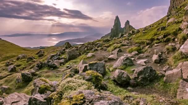 Zeitraffer des alten Mannes von stor im Herbst - Insel Skye, Schottland — Stockvideo
