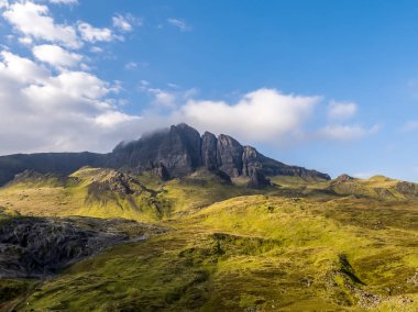 Storr yaşlı adamın Güz - Isle of Skye, İskoçya havadan görünümü
