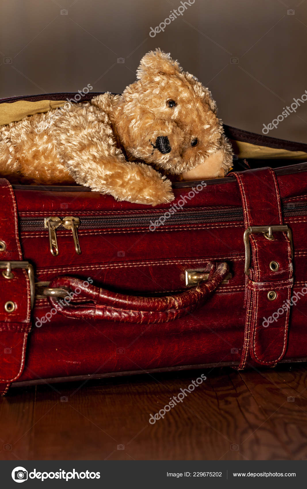 red vintage suitcase