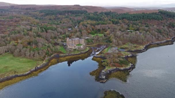 Tramonto in autunno al Castello di Dunvegan, Isola di Skye — Video Stock