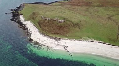 Hava Clagain Coral Beach üzerinde Isle of Skye - İskoçya