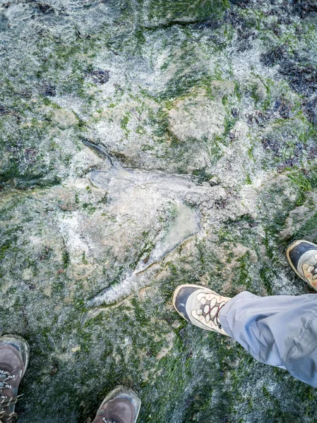 Знаменитий сліди динозаврів в An Corran пляжі на острів Скай Staffin — стокове фото