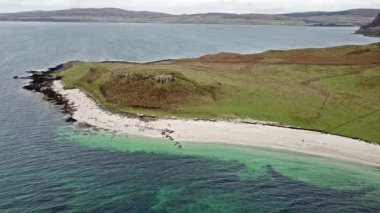 Hava Clagain Coral Beach üzerinde Isle of Skye - İskoçya