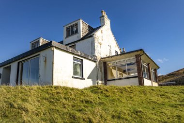 Duntulm, Isle Of Skye, İskoçya - 14 Ekim 2018: Castle hotel aslında bir kayıp yerdir