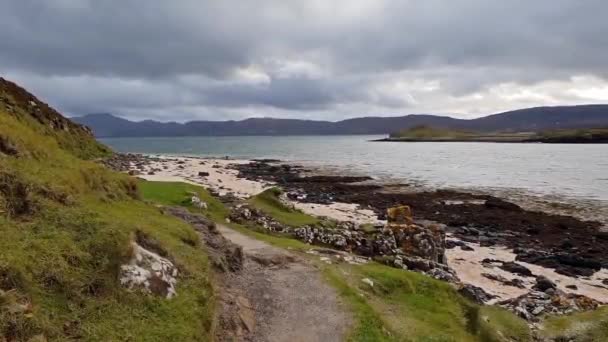 Isle of Skye - İskoçya Clagain mercan sahilde — Stok video