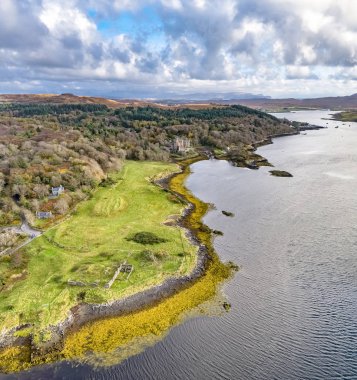Dunvegan kale, Isle of Skye havadan sonbahar görünümü