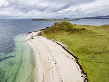 Hava Clagain Coral Beach üzerinde Isle of Skye - İskoçya