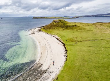 Hava Clagain Coral Beach üzerinde Isle of Skye - İskoçya