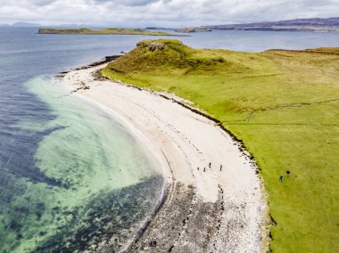 Hava Clagain Coral Beach üzerinde Isle of Skye - İskoçya
