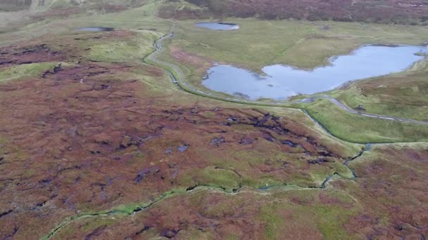 Sällsynt dinosaurie fotavtryck av den sauropoden-dominerade tracksite från Rubha nam Brathairean, bröderna punkt - Isle of Skye, Skottland — Stockvideo