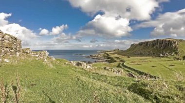 Time lapse of the Dinosaur bay with the rare Dinosaur footprint of the sauropod-dominated tracksite from Rubha nam Brathairean, Brothers Point - Isle of Skye, Scotland