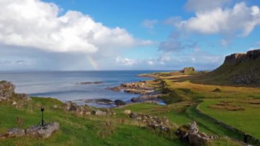 The Dinosaur bay with the rare Dinosaur footprint of the sauropod-dominated tracksite from Rubha nam Brathairean, Brothers Point - Isle of Skye, Scotland.