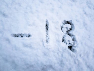 Sıcaklığı -18 kar içinde yazılı
