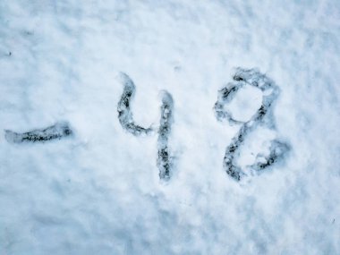 Kar içinde yazılı-48 sıcaklığını