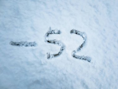 Kar içinde yazılı-52 sıcaklığını