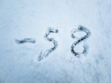 Kar içinde yazılı-58 sıcaklığını