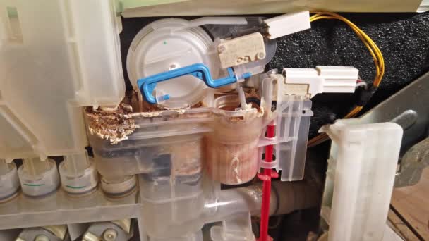 Kalsifiye Bulaşık Çamaşır makinesi iç görünümü — Stok video