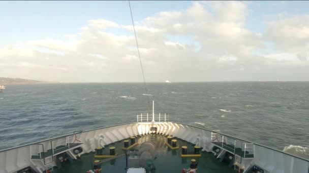 爱尔兰渡轮离开都柏林港-爱尔兰 — 图库视频影像