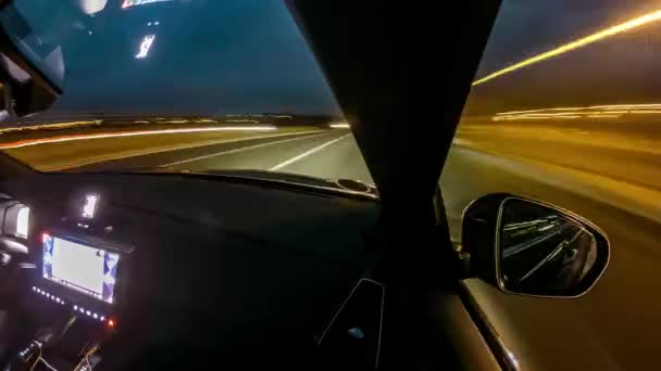 Hiperlapso de conducción del coche - vista interior, lado derecho — Vídeo de stock