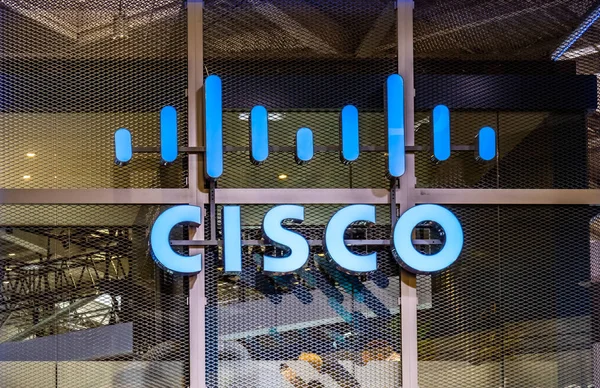 Hannover, Tyskland - April 02 2019: Cisco visar nya innovationer på Hannover Messe — Stockfoto