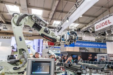 Hannover, Almanya - 02 Nisan 2019: Ibg Hannover Messe adlı yeni kendi yenilikleri sunuyor